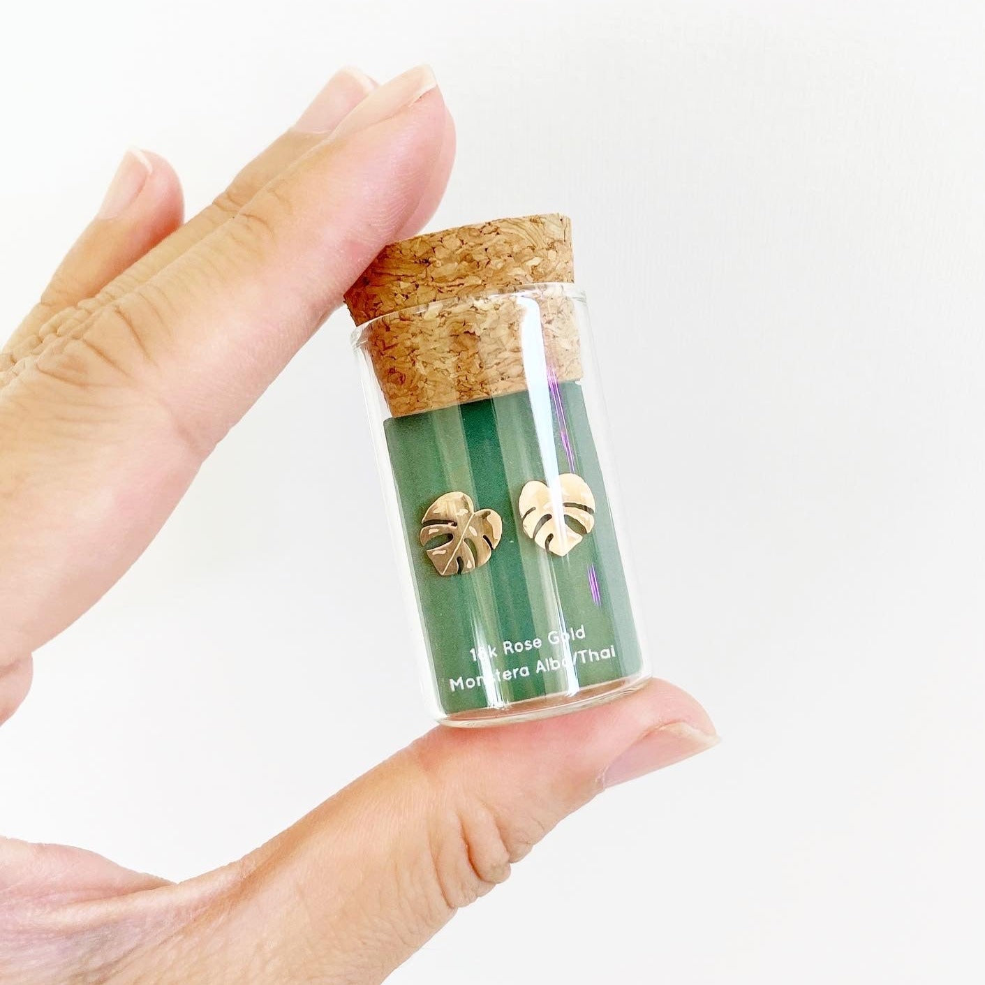 Monstera Thai Metal Stud Earrings